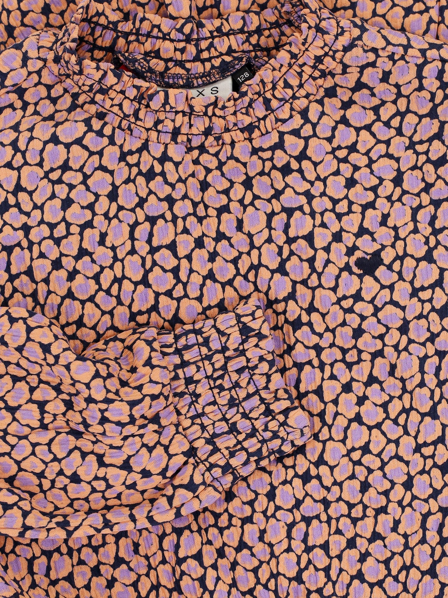 Meisjes Crinkle dress van  in de kleur Blue leopard in maat 128.