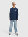 Jongens Junior Longsleeve Loose van Ballin Amsterdam in de kleur Navy in maat 176.