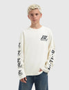 Jongens Junior Longsleeve Loose van Ballin Amsterdam in de kleur Ecru in maat 176.