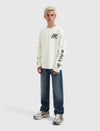Jongens Junior Longsleeve Loose van Ballin Amsterdam in de kleur Ecru in maat 176.
