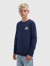 Jongens Junior Crewneck Regular van Ballin Amsterdam in de kleur Navy in maat 176.