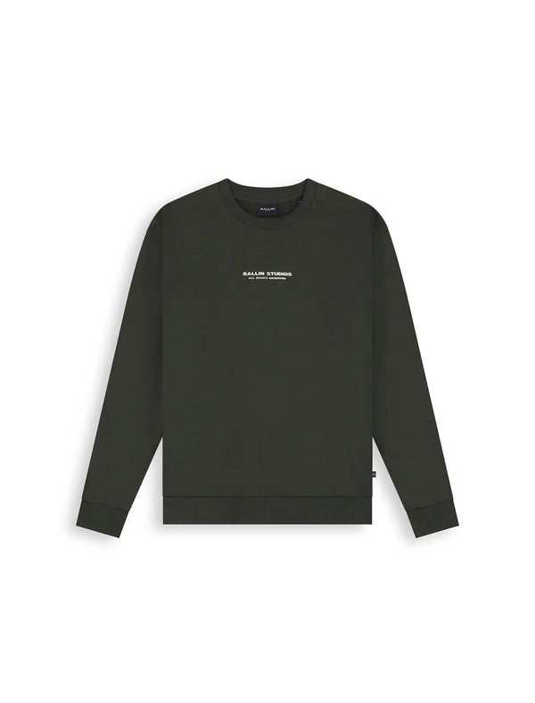 Jongens Junior Crewneck van Ballin Amsterdam in de kleur Olive in maat 176.