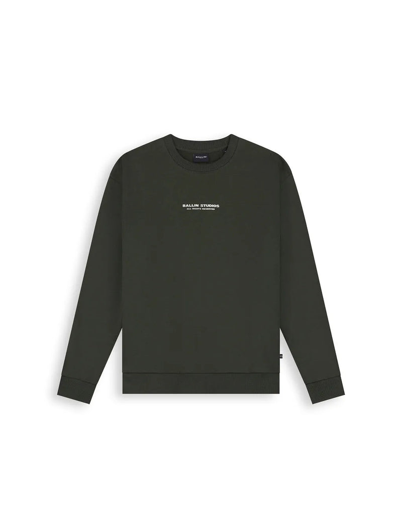 Jongens Junior Crewneck van Ballin Amsterdam in de kleur Olive in maat 176.