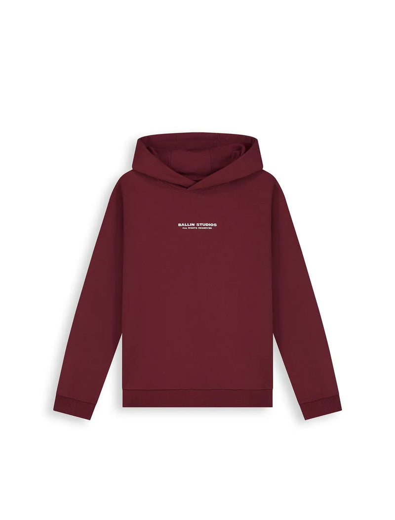 Jongens Junior Hoody Loose van Ballin Amsterdam in de kleur Bordeaux in maat 176.
