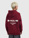 Jongens Junior Hoody Loose van Ballin Amsterdam in de kleur Bordeaux in maat 176.