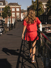 Meisjes Top SS van Looxs 10Sixteen in de kleur Lipstick in maat 170-176.