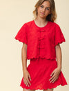 Meisjes Top SS van Looxs 10Sixteen in de kleur Lipstick in maat 170-176.