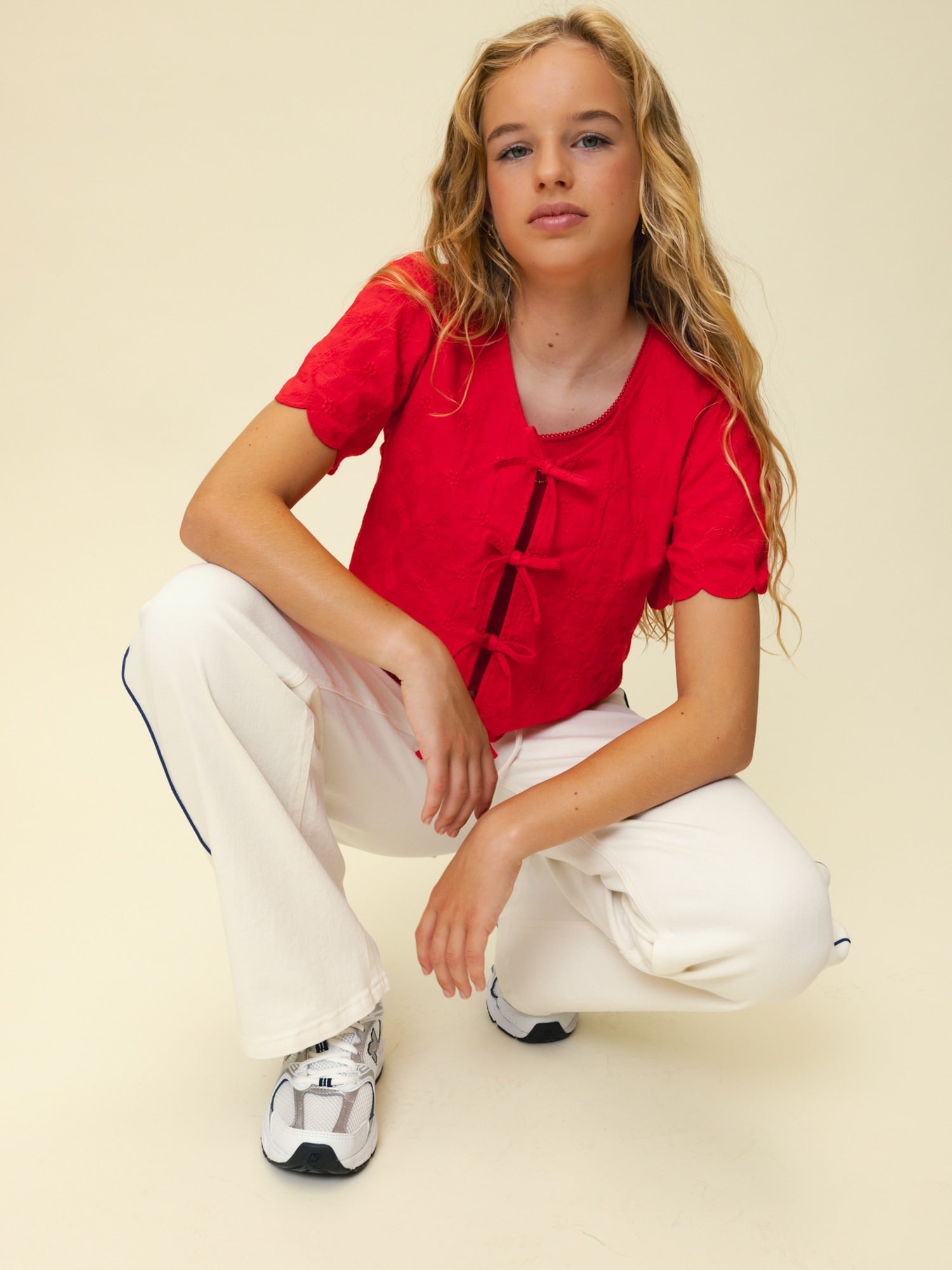 Meisjes Top SS van Looxs 10Sixteen in de kleur Lipstick in maat 170-176.