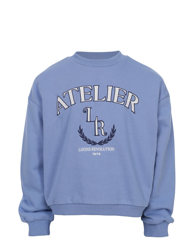 Meisjes Sweater van Looxs 10Sixteen in de kleur Blue sky in maat 170-176.