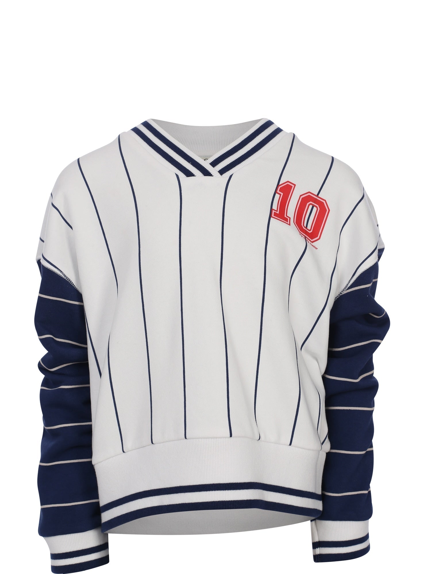 Meisjes Stripe V neck Sweater van Looxs 10Sixteen in de kleur INDIGO BLUE in maat 170-176.
