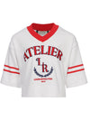 Meisjes Interlock  V neck T-shirt van Looxs 10Sixteen in de kleur ivory in maat 170-176.