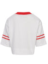 Meisjes Interlock  V neck T-shirt van Looxs 10Sixteen in de kleur ivory in maat 170-176.