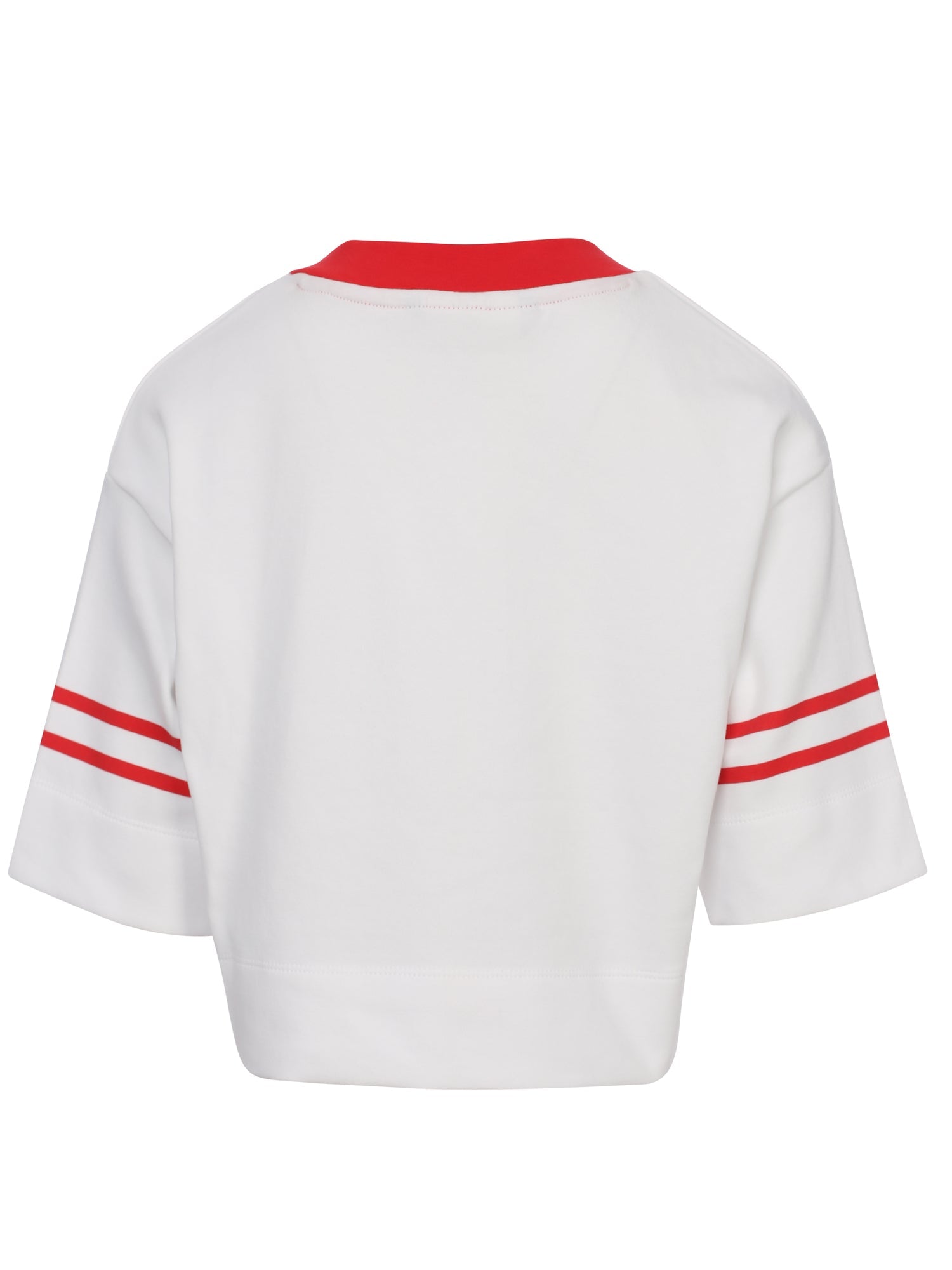 Meisjes Interlock  V neck T-shirt van Looxs 10Sixteen in de kleur ivory in maat 170-176.