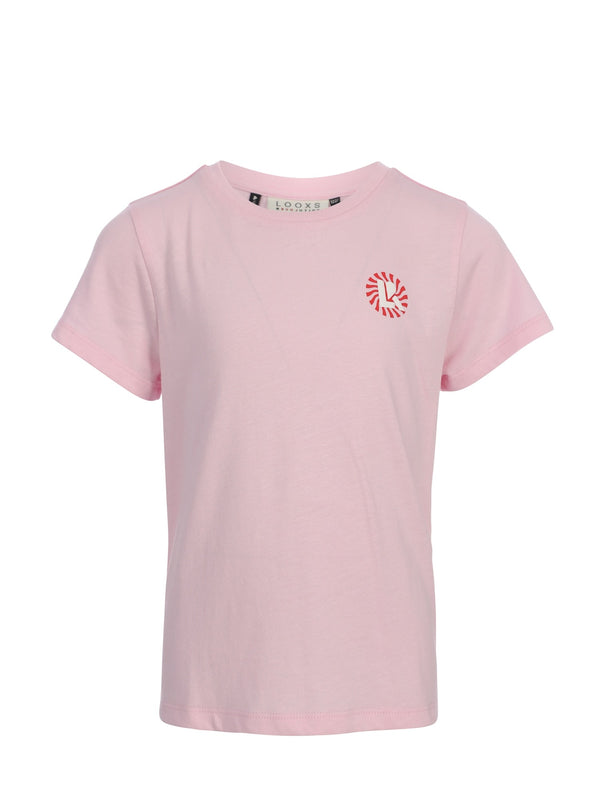 Meisjes T-shirt SS van Looxs 10Sixteen in de kleur pink in maat 170-176.