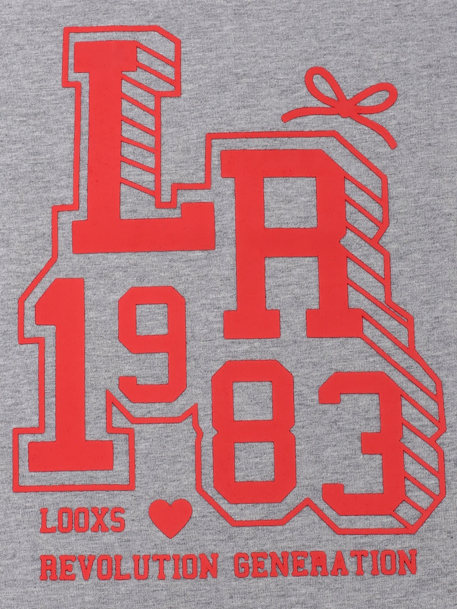 Meisjes T-shirt SS van Looxs 10Sixteen in de kleur Grey melee in maat 170-176.