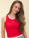 Meisjes Singlet van Looxs 10Sixteen in de kleur Lipstick in maat 170-176.