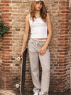 Meisjes Wideleg pants van Looxs 10Sixteen in de kleur Grey melee in maat 170-176.