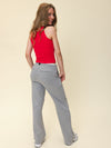 Meisjes Wideleg pants van Looxs 10Sixteen in de kleur Grey melee in maat 170-176.