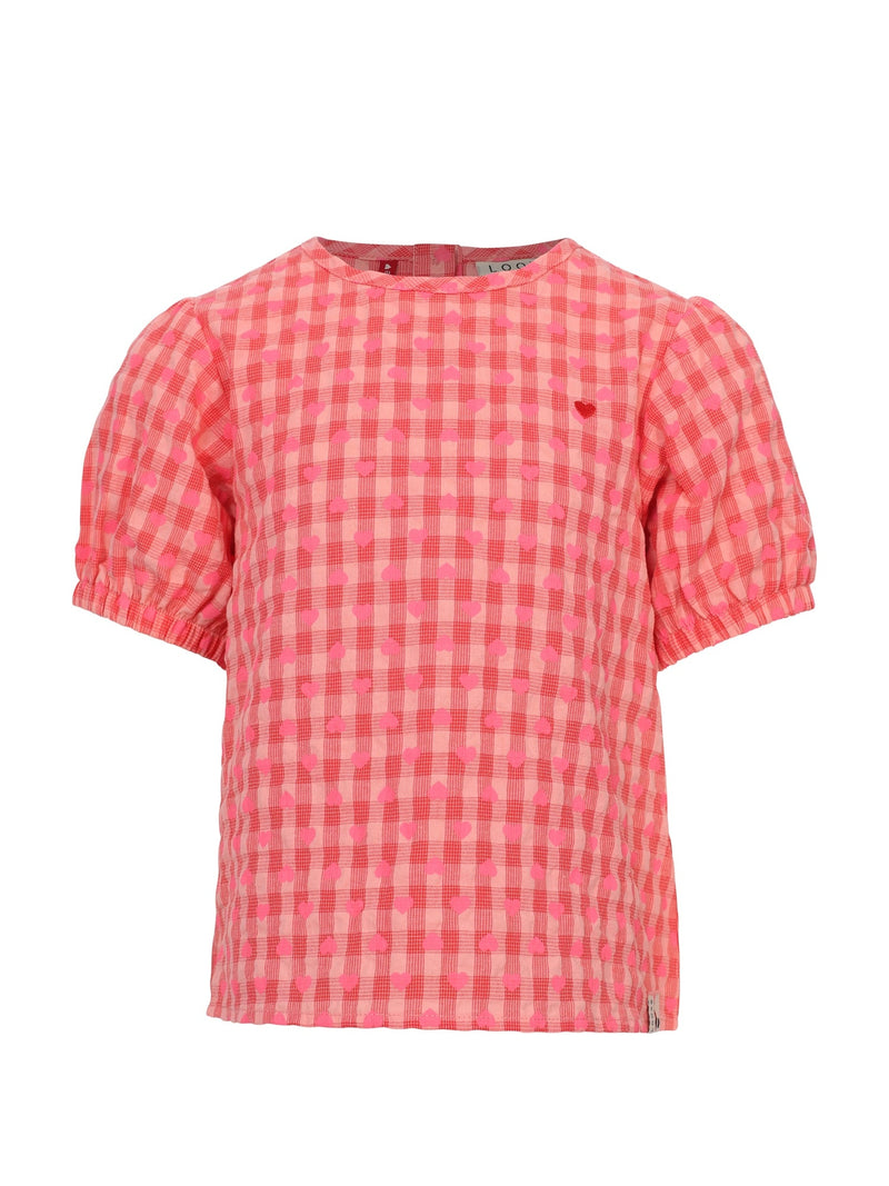 Meisjes Woven Top van LOOXS Little in de kleur heart check in maat 128.