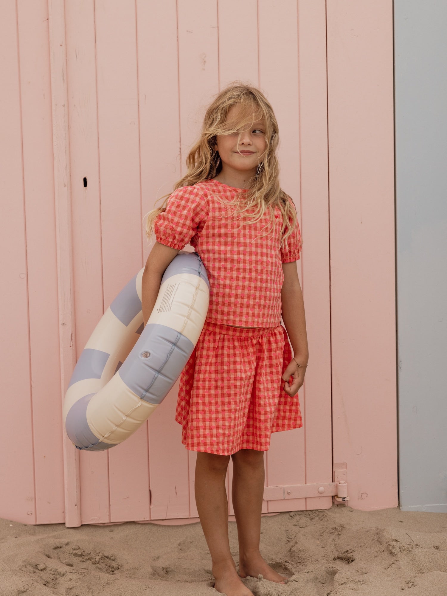 Meisjes Woven Top van LOOXS Little in de kleur heart check in maat 128.