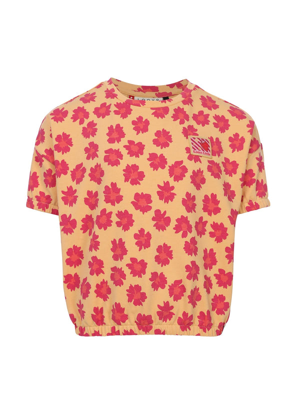 Meisjes Sweater SS van LOOXS Little in de kleur Wildflower aop in maat 128.