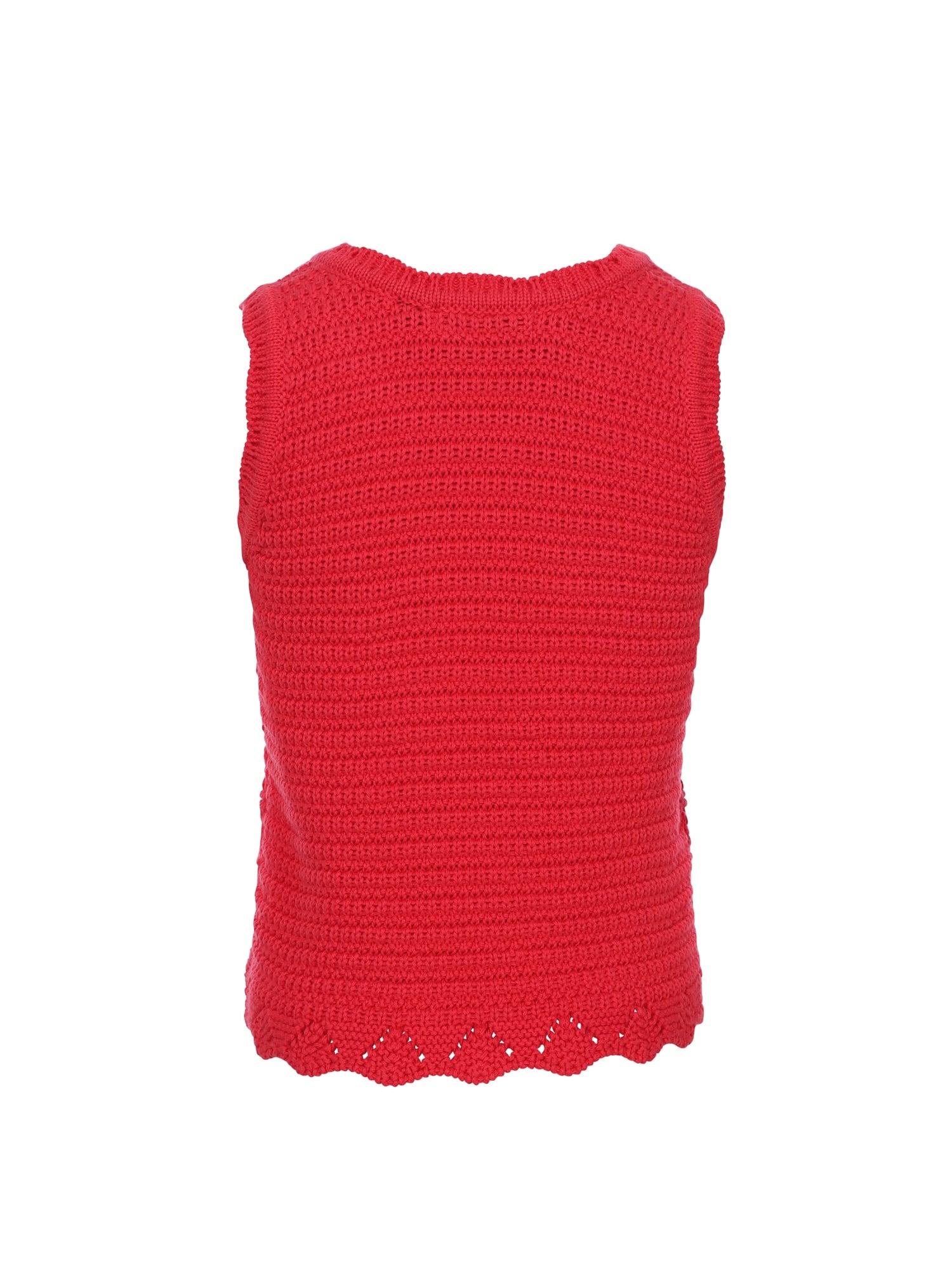Meisjes knitted spencer van LOOXS Little in de kleur poppy red in maat 128.