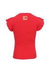 Meisjes Rib T-Shirt SS van LOOXS Little in de kleur poppy red in maat 128.