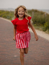 Meisjes Rib T-Shirt SS van LOOXS Little in de kleur poppy red in maat 128.