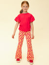 Meisjes T-shirt SS ruffles van LOOXS Little in de kleur poppy red in maat 128.