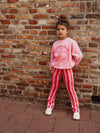 Meisjes Striped Flaired Sweat Pants van LOOXS Little in de kleur Stripe in maat 128.