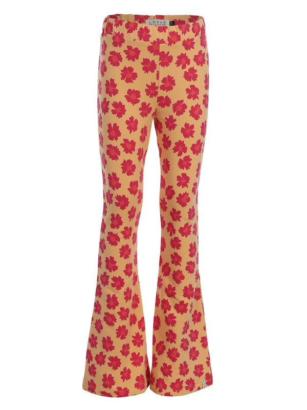 Meisjes Flowered Flaired Sweat Pants van LOOXS Little in de kleur Wildflower aop in maat 128.