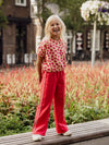 Meisjes Sporty Sweat Pants van LOOXS Little in de kleur poppy red in maat 128.