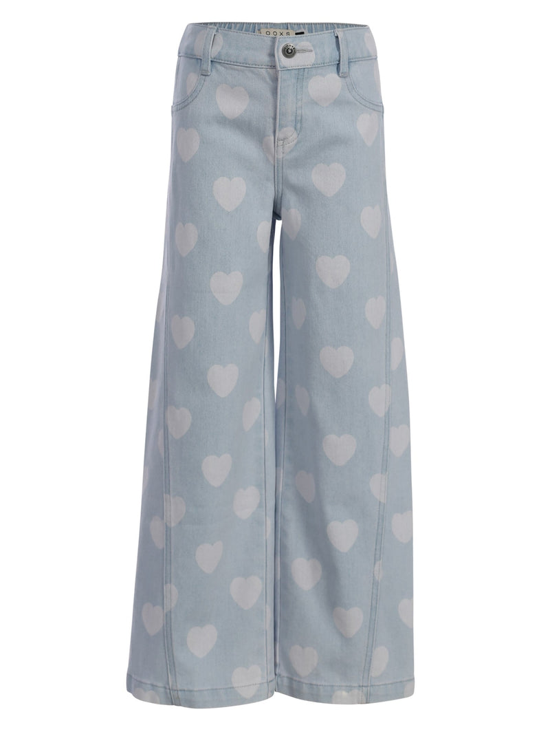 Meisjes Heart wideleg Denim van LOOXS Little in de kleur Heart denim in maat 128.