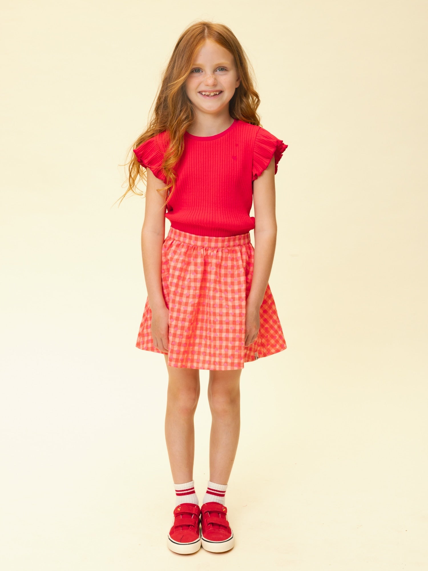 Meisjes Woven Skirt van LOOXS Little in de kleur heart check in maat 128.