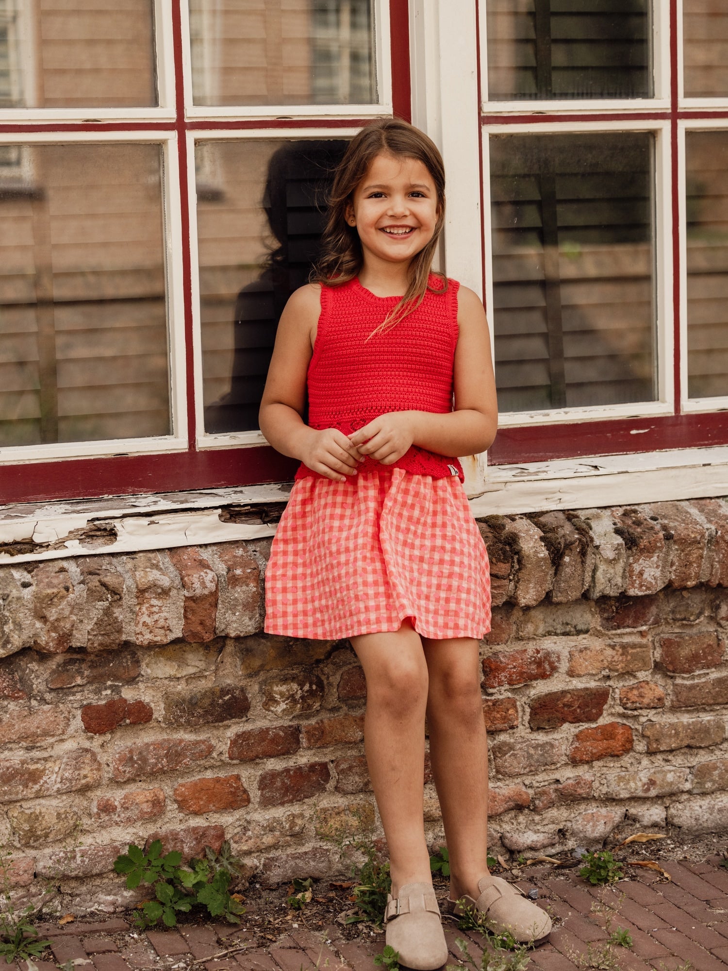 Meisjes Woven Skirt van LOOXS Little in de kleur heart check in maat 128.
