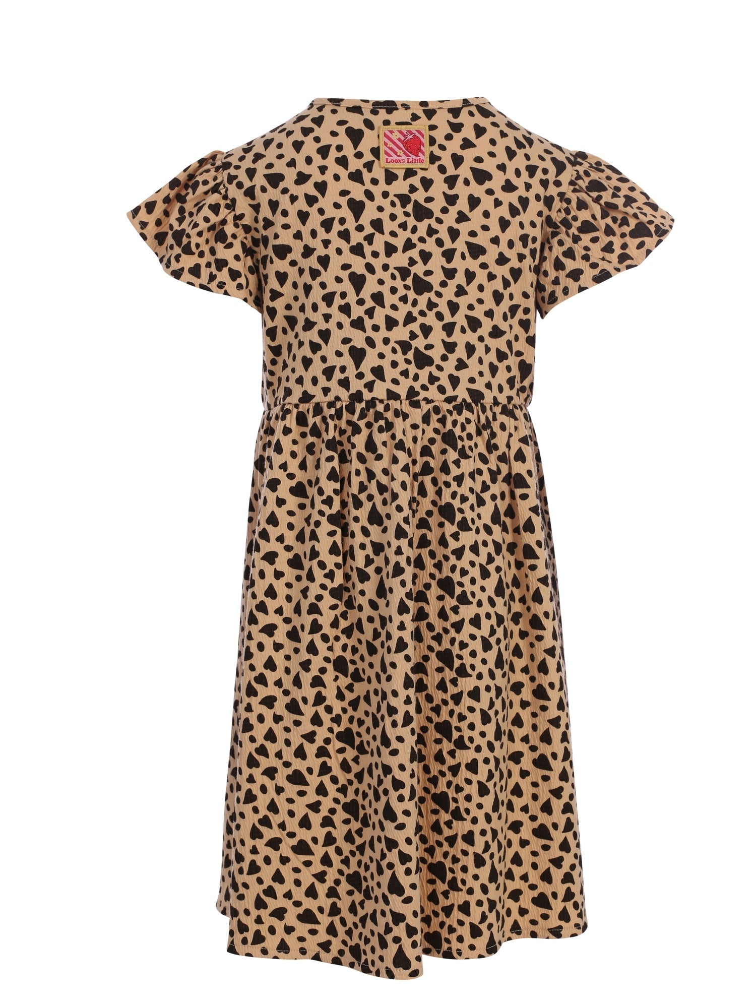 Meisjes Crinckle Dress SS van LOOXS Little in de kleur Wild hearts in maat 128.