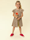 Meisjes Crinckle Dress SS van LOOXS Little in de kleur Wild hearts in maat 128.