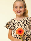 Meisjes Crinckle Dress SS van LOOXS Little in de kleur Wild hearts in maat 128.