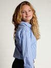 Meisjes Blouse van LOOXS 10sixteen in de kleur Ice blue in maat 170-176.