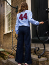 Meisjes Blouse van LOOXS 10sixteen in de kleur Ice blue in maat 170-176.
