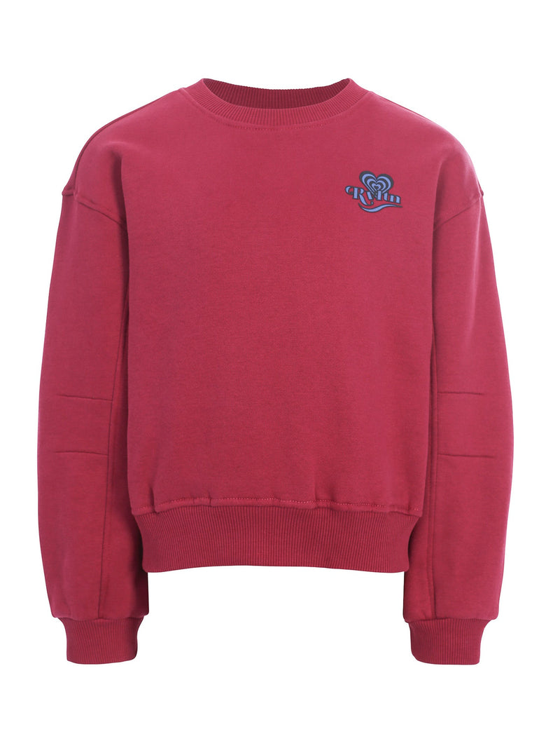 Meisjes Sweater van LOOXS 10sixteen in de kleur Ruby red in maat 170-176.