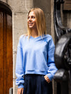 Meisjes Sweater van LOOXS 10sixteen in de kleur Ice blue in maat 170-176.
