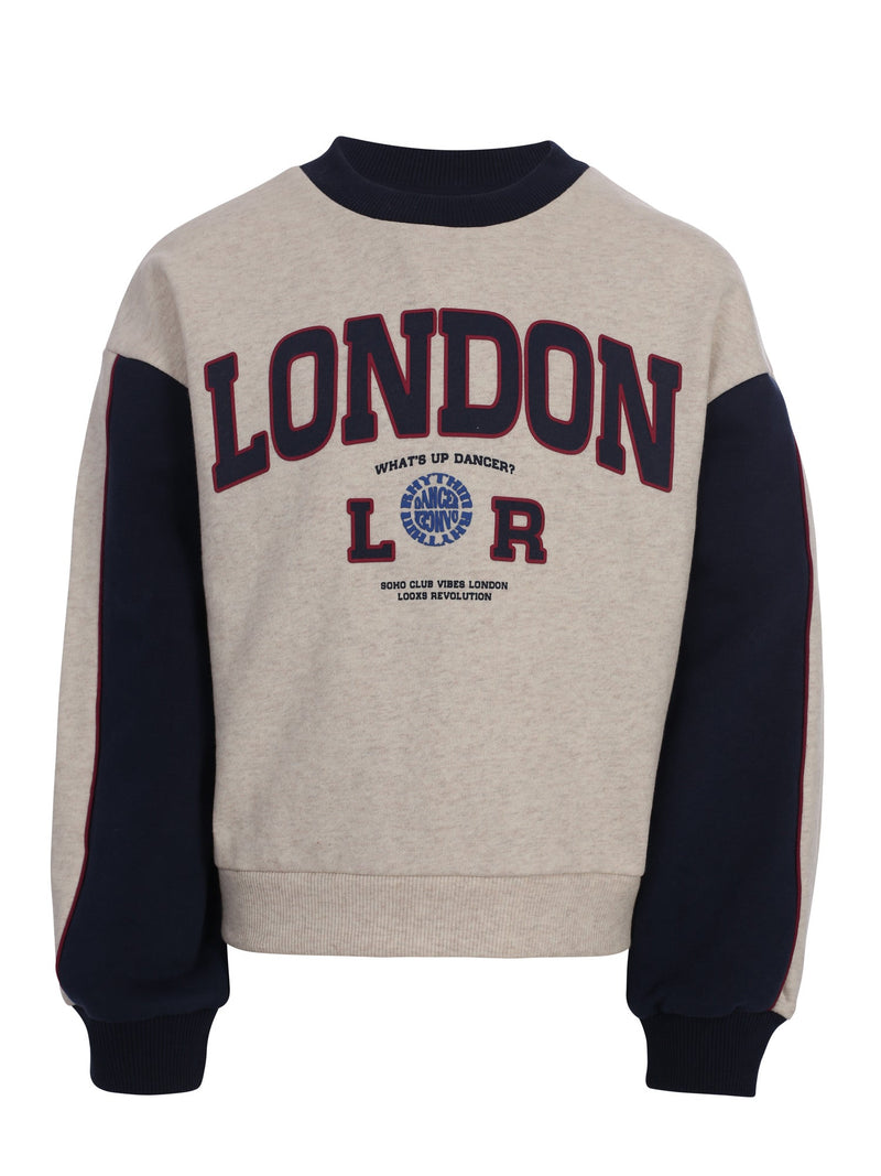 Meisjes Sweater van LOOXS 10sixteen in de kleur Ivory Melee in maat 170-176.