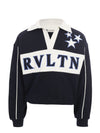 Meisjes Polo Sweater van LOOXS 10sixteen in de kleur OXFORD BLUE in maat 170-176.