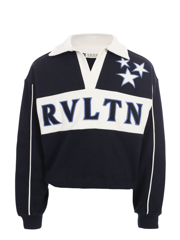 Meisjes Polo Sweater van LOOXS 10sixteen in de kleur OXFORD BLUE in maat 170-176.