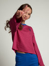Meisjes Stripe Tee Ls van LOOXS 10sixteen in de kleur pink in maat 170-176.