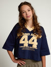 Meisjes Oversized Tee van LOOXS 10sixteen in de kleur OXFORD BLUE in maat 170-176.