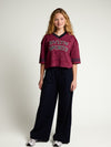 Meisjes Lace Tee van LOOXS 10sixteen in de kleur Ruby red in maat 170-176.