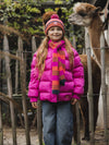 Meisjes Fake Down Jacket van LOOXS Little in de kleur candy pink.