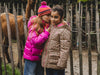 Meisjes Fake Down Jacket van LOOXS Little in de kleur candy pink.